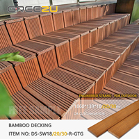 Planche de terrasse en bambou Cumaru tissée à brins modifiés thermiquement terrasse extérieure en bambou résistante aux fissures de café