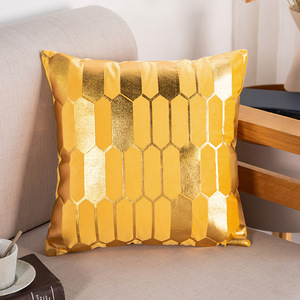 Housse <span class=keywords><strong>de</strong></span> Coussin <span class=keywords><strong>de</strong></span> <span class=keywords><strong>Canapé</strong></span> Amity Moderne et Luxe <span class=keywords><strong>pour</strong></span> Salon, Imprimé Doré, <span class=keywords><strong>pour</strong></span> Décoration d'Intérieur - Product Image 6