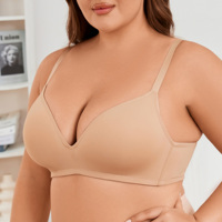 Soutien-gorge quotidien confortable sans armatures Ladymate ODM/OEM, T-shirt, soutien-gorge grande taille, femme, couleur unie, soutien-gorge grande taille pour femmes