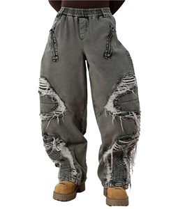 Jeans en denim délavé personnalisé pour homme, style streetwear, confortable pour tous les jours, coupe ample - Product Image 1