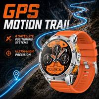 Montre connectée K67 Android IOS OEM FCC avec écran AMOLED de 1,43 pouce, L1 GNSS GPS, boussole, moniteur de fréquence cardiaque, tracker d'activité physique pour appels, IP68
