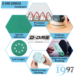 Q227 macchina lucidatura 150 mm gancio e <span class=keywords><strong>Loop</strong></span> pellicola di poliestere verde carta vetrata disco abrasivo levigatura - Product Image 4