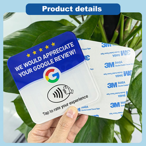 <span class=keywords><strong>Carte</strong></span> NFC personnalisable pour les médias sociaux, programmable, étanche, puce NTag213, 13,56 MHz, acrylique, RFID, <span class=keywords><strong>carte</strong></span> de commentaires Google - Product Image 5