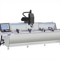 Machine de perçage et de fraisage CNC intégrée avec moteur pour la fabrication de fenêtres et de portes en profilés d'aluminium, facile à utiliser