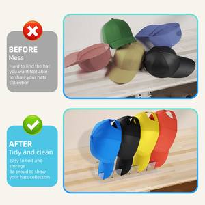 Portable Acrylic Hat Organizer <b>Rack</b> Plastic Display Stand for Baseball Caps Living Room & <b>Wardrobe</b> Storage Multifunction Design - Product Image 2