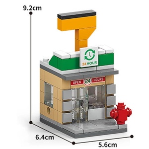 New DIY tòa nhà hiện đại ABS nhựa 1:1 quy mô 120 mảnh Đồ chơi mô hình làm Kit cửa hàng tiện lợi hoa cửa hàng tóc khối xây dựng - Product Image 6