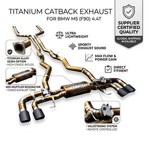 ระบบท่อไอเสียแบบ Catback Vortex Valvetronic สำหรับ BMW M5 F90 S63 4.4T V8 ไทเทเนียมสีทอง ชุดระบบปรับแต่งสมรรถนะสำหรับการแข่งขัน - Product Image 1