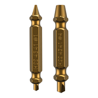 KAFUWELL RT3410 Kit d'extracteurs de vis endommagées à double tête, 4 pièces, plaqué titane, pour vis, écrous et boulons à tête abîmée