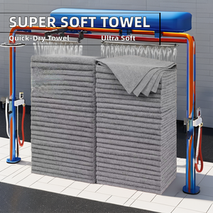 ผ้าไมโครไฟเบอร์เนื้อนุ่มพิเศษ ขนาด 16x16 นิ้ว ซับน้ำเร็ว ไม่เป็นขุย สำหรับทำความสะอาดบ้านและรถยนต์ ผ้าอเนกประสงค์ - Product Image 2