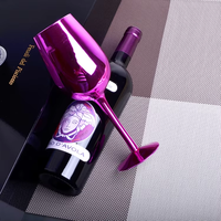 Verre à vin rouge rose galvanisé personnalisé fait à la main verre à vin blanc pour les mariages en cristal