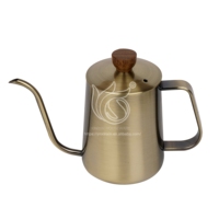 Nouveau design 600ml col de cygne goutte à goutte verser sur une bouilloire à café en acier inoxydable