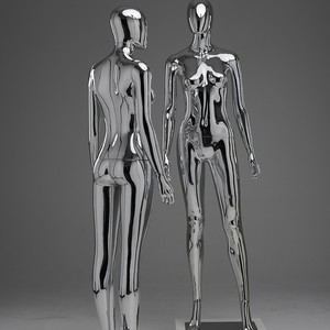 Mannequin Femme <span class=keywords><strong>Grande</strong></span> <span class=keywords><strong>Taille</strong></span> Corps Entier Chromé Électroplaqué, Mannequin Femme aux Courbes Prononcées et Poitrine Généreuse, Présentation Éblouissante - Product Image 5