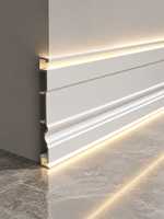 Profilé de plinthe en aluminium moderne 2026, très demandé, avec double bande LED supérieure et inférieure
