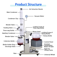 Évaporateur rotatif Laboao 50L grande capacité pour l'extraction d'huiles essentielles et le recyclage de solvants