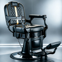 Fauteuils de salon modernes de luxe noirs en cuir PU et structure métallique, portables et écologiques pour salon de coiffure et usage commercial