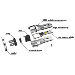 Coche Led faro 4300 Les bombilla Indian Cars partes K10 H4 H7 9001 9013 H13 H8 faro para coche - Product Image 3
