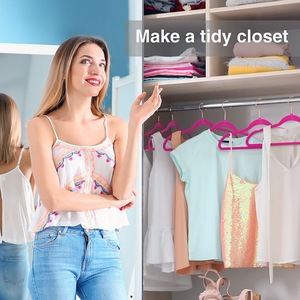 Bán Buôn Fuchsia Nhung Quần Áo Móc Mạnh Mẽ Non-slip Vàng Xoay Móc Quần Áo Nhung Móc Áo - Product Image 4