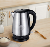 Bouilloire électrique mécanique en acier inoxydable de grande capacité 1,8 L, intérieur en acier inoxydable 304, anti-brûlure à sec, chauffe-eau domestique