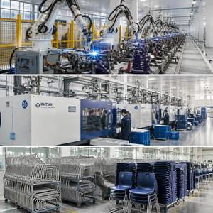 Gebogenes Schulschreibtisch- und Plastikstuhl-Set mit Verstärktem Metallrahmen für Vorschulklassen und Institutionelle Projekte - Product Image 3