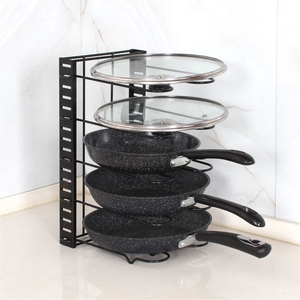 Pentola in metallo regolabile Multi strato Organizer da cucina <span class=keywords><strong>per</strong></span> <span class=keywords><strong>padelle</strong></span> coperchi pentole risparmio di spazio - Product Image 4