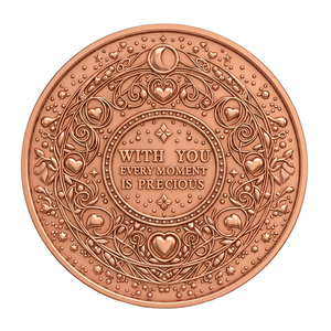 Moneda Coleccionable <span class=keywords><strong>de</strong></span> Arte <span class=keywords><strong>de</strong></span> Doble Cara <span class=keywords><strong>de</strong></span> 1 oz .999 <span class=keywords><strong>de</strong></span> Cobre Fino con Impresión UV <span class=keywords><strong>de</strong></span> Rosa Eterna y Frase Romántica, Diseño Animal Love Bullion Round - Product Image 2