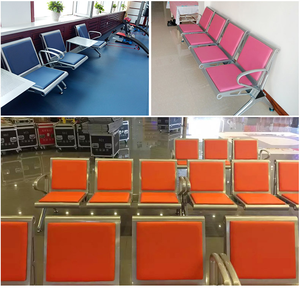 Silla de Espera de Cuero, Sillas de Espera de Acero Inoxidable, Equipo de Apoyo en Aeropuertos, Sillas de Consultorio Médico, Negocios - Product Image 6