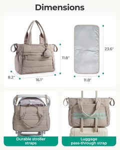 Borsa per Pannolini Personalizzata in Nylon PU, Borsa Ospedaliera per il Parto, Borsa da Viaggio per Maternità, Porta Ciuccio Lavabile in Lavatrice - Product Image 6