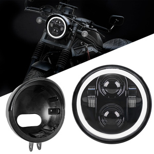 Faro de motocicleta de 5,75 pulgadas con luz diurna tipo ojo de ángel y kit de carcasa de lámpara para modelos <span class=keywords><strong>Honda</strong></span> CM300/500/<span class=keywords><strong>CL500</strong></span> - Product Image 1