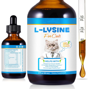Gotas de L-Lisina con Astrágalo para Gatos, Inmunidad, Salud Respiratoria, Digestiva y Ocular, Vitaminas Orgánicas de Rápida Absorción para Mascotas Mayores, Suplemento para Mascotas - Product Image 1