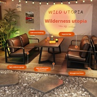 Combinaison de table et canapé pour restaurant de style camping, bar, café, barbecue, restaurant de fondue