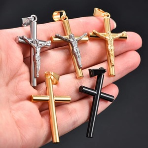 Pendentif Croix Crucifix Jésus en Acier Inoxydable pour Collier DIY Femme Homme, Breloques de Prière et de Foi, Chaîne, Accessoires de Bijoux en Métal, Cadeau - Product Image 5