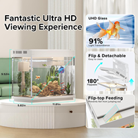 Vente flash : Kit d'aquarium intelligent de 2,4 gallons avec humidificateur pour aquarium en verre de bureau pour une utilisation en intérieur