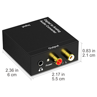Cable de Alimentación USB, Cable de Fibra Óptica Incluido, Convertidor Coaxial de Audio de 3.5, Divisor de Audio Digital a Analógico
