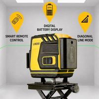 Niveau laser vert puissant 650 nm pour extérieur, qualité industrielle, 12/16 lignes, portée 30 m, auto-nivelant électronique, pour usage DIY, batterie au lithium