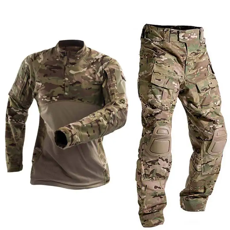 SIVI Homens Camuflagem Tático Hombre Tática Uniforme Caça Roupas Armee Tenue Militaire Sapo Manga Longa Terno Uniformes de Segurança