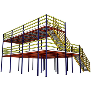 流行仓库工业钢平台阁楼夹层机架外壳室外平台地板