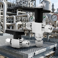 Vanne à boisseau sphérique haute pression 3000PSIG en acier inoxydable 2 voies 3 voies pour instrumentation OEM, pétrole, gaz, produits chimiques, semi-conducteurs