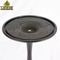 Pied de table en acier inoxydable Tulip Saarinen avec plateau en marbre noir robuste pour ateliers extérieurs et salons
