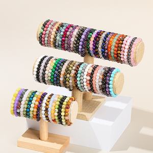 Cuentas 6/8/10mm piedra preciosa curación pulsera mujeres venta al por mayor Pulseras Para Mujer pulsera de cristal piedra Natural cuentas pulsera hombres - Product Image 3