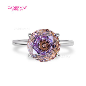 Cadermay Gemstone Ring 925 Sterling Silver Zircon Ball Shape Prong Setting Unisex Gift Jewelry - Product Image 2