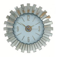 Horloge murale de luxe en verre miroir, design squelette moderne, mouvement silencieux à quartz, grande horloge décorative pour salon et maison