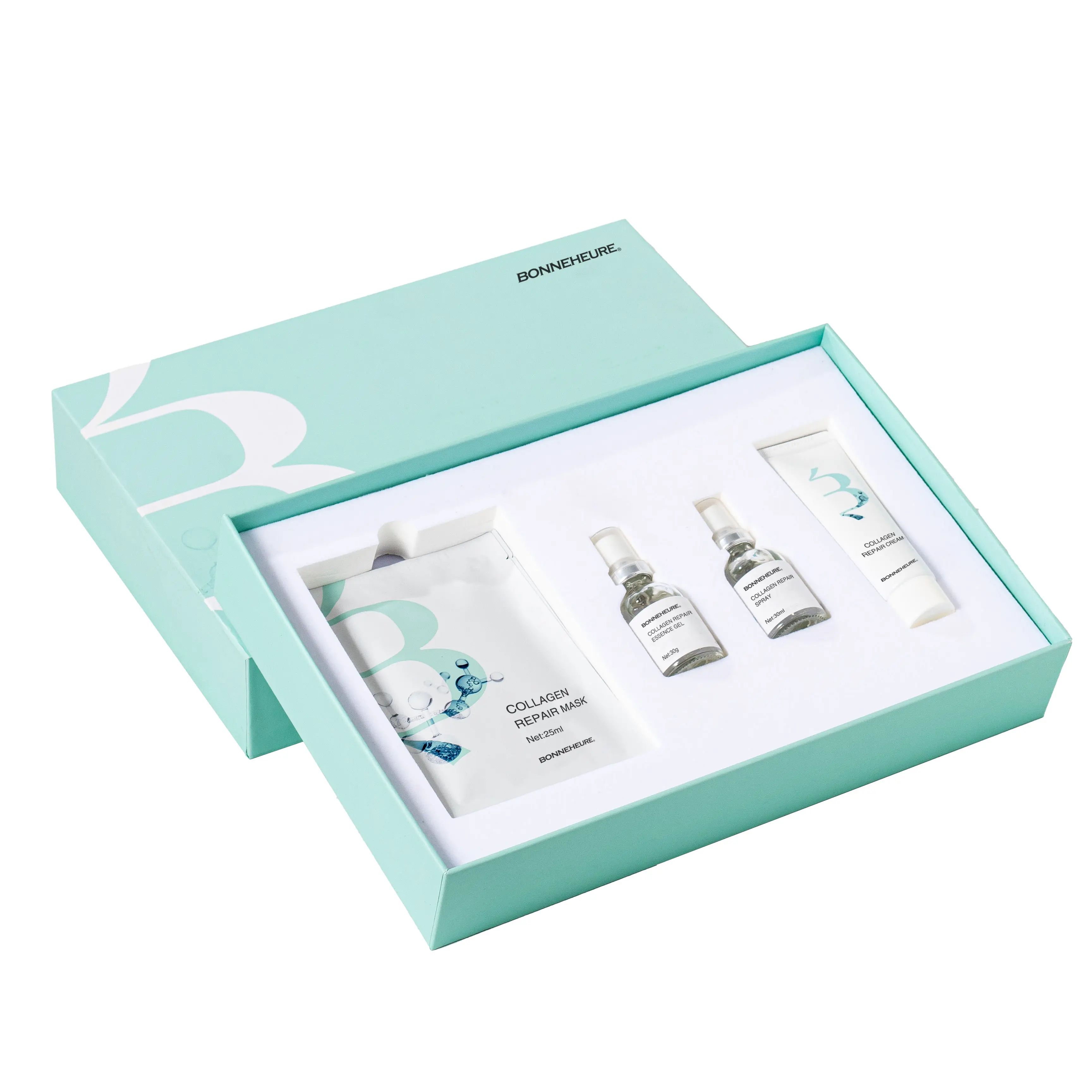 Set per la cura della pelle con collagene per la bellezza della pelle idrata per il viso 4 pezzi Anti invecchiamento sbiancante Set per la cura della pelle