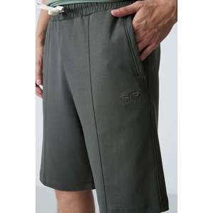 Shorts basiques pour hommes en coton kaki, épais, doux et texturés, coupe standard - 81277 - Kaki - Product Image 3