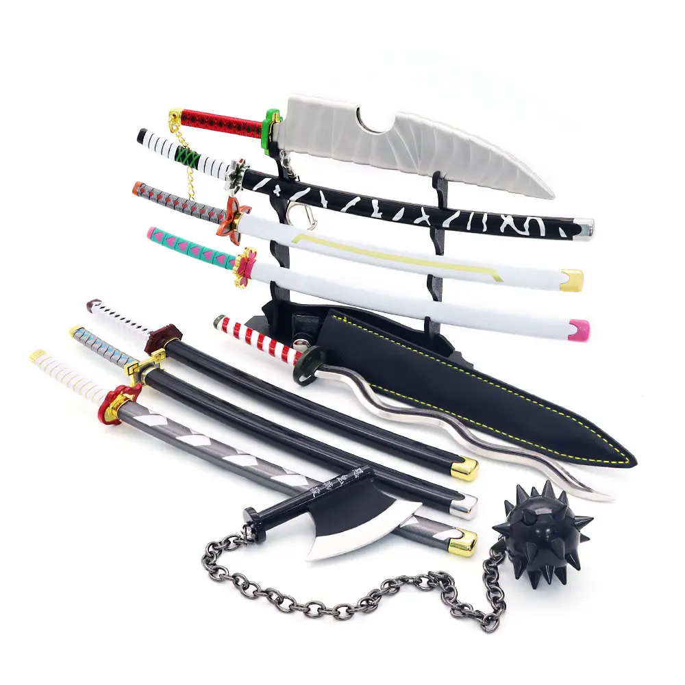 Hete Verkoop Populaire Anime Demon Slayer Metalen Mini Speelgoed Katana Zwaard Metalen Ambachten