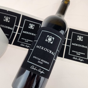 Custom Flocking Printing Private Wine Bottle Label Sticker Strong Adhesive Coating Homemade Wine Label <b>Wrapping</b> <b>Paper</b> - Product Image 2