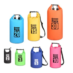 Hot-Selling Ocean Pack Pvc Waterproof Dry Bag Beach Rafting Swimming Dry Bag Outside Single And Double Shoulder Backpack