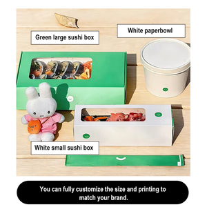 Caja de <span class=keywords><strong>Sushi</strong></span> Personalizada con Ventana Transparente, Envase de Papel para Llevar de Grado Alimenticio, Caja Bento para Almuerzo, para Restaurante, Catering y Entrega a Domicilio - Product Image 5