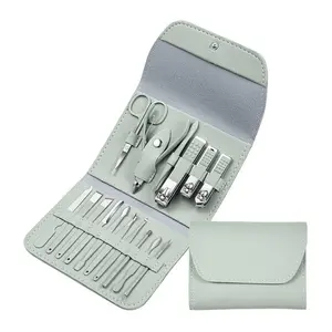New mr green manicure set 16 pieces pedicure manicure set nail care tool toe clipper salon grooming kits