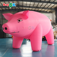 Sayok 20ft géant gonflable publicité sauter cochon héros mascotte gonflable tête de cochon dessin animé à vendre