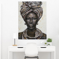 Poster Seni Grafiti Abstrak Gadis Afrika Lukisan Kanvas Di Dinding Seni Afrika Hitam Wanita Gambar